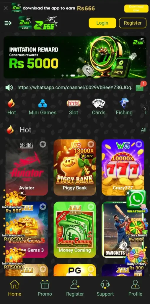 Z555 game latest earning platform